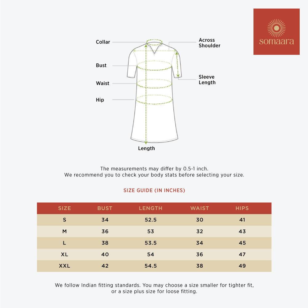 Somaara Dresses - Size Chart