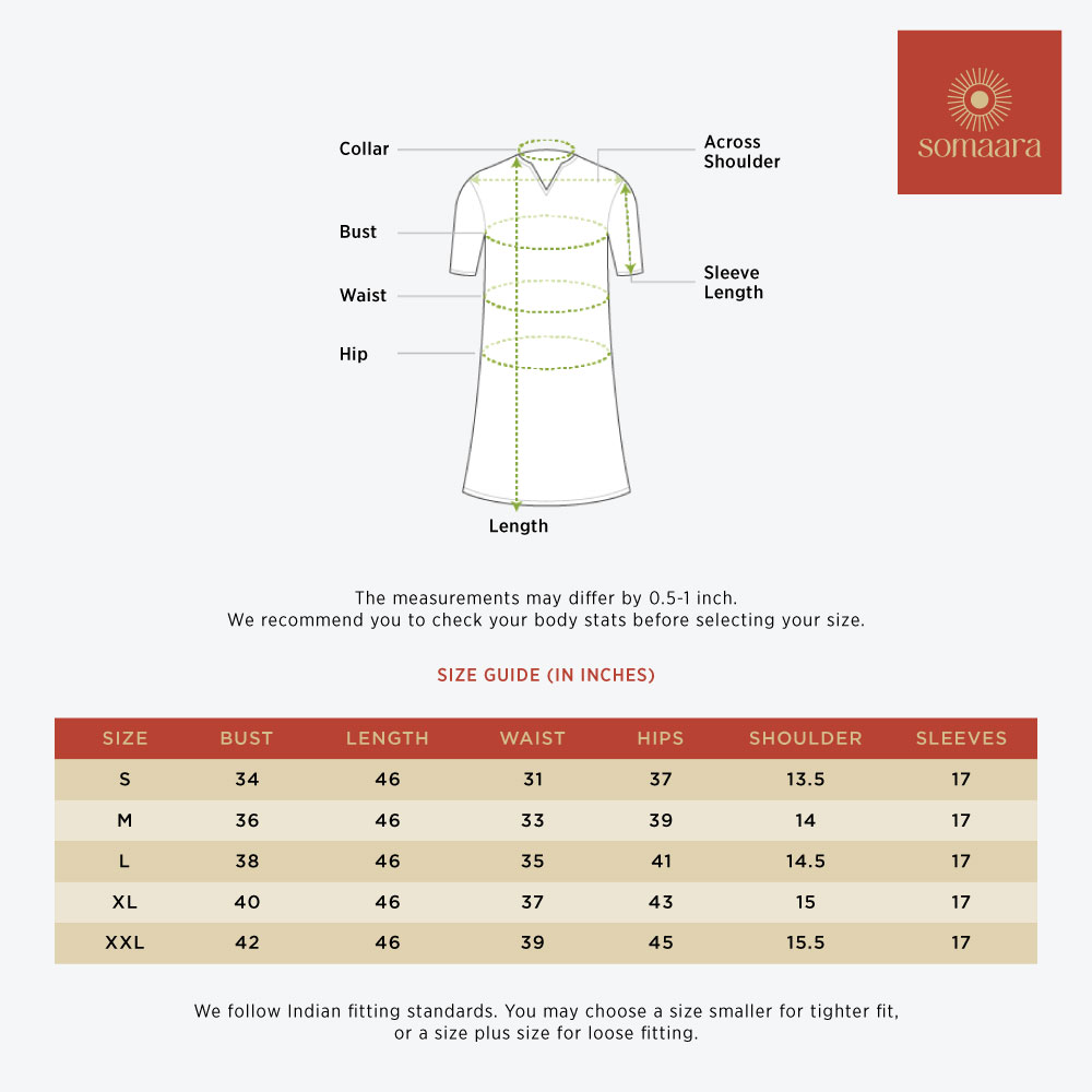 Somaara Kurtis Size Chart