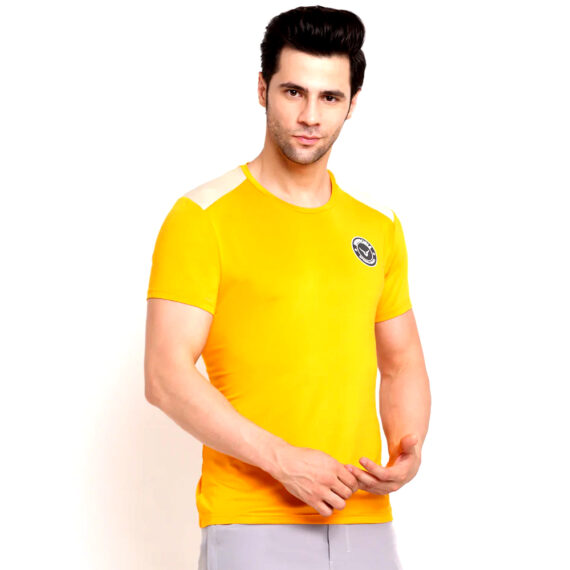 TE4508XP1-goldenCrew Neck Tee With Shoulder Panel