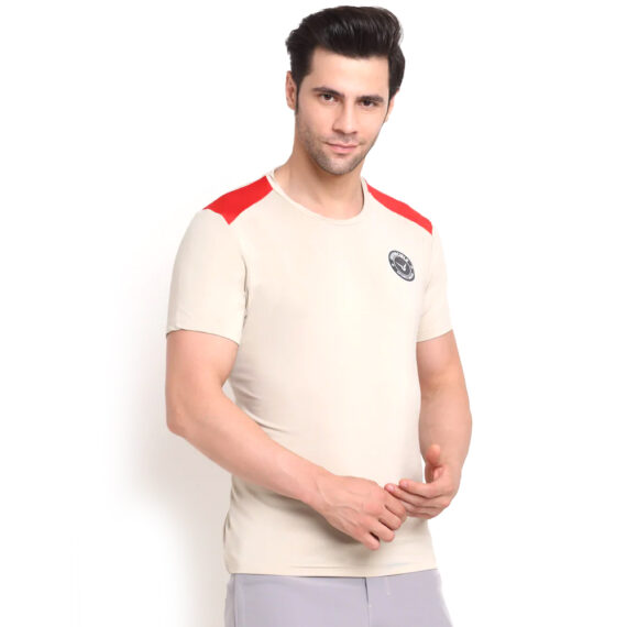 TE4508XP1-ivoryCrew Neck Tee With Shoulder Panel